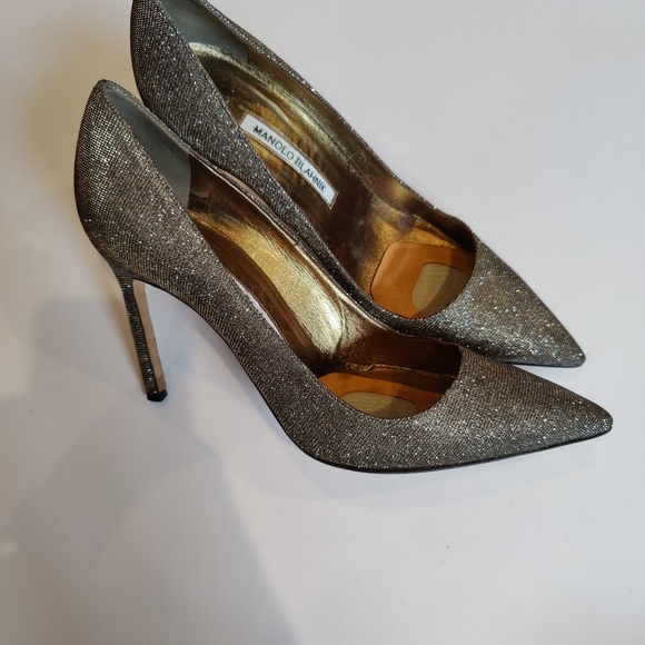 Manolo Blahnik Nattorno mesh Glitter heels - Picture 1 of 11